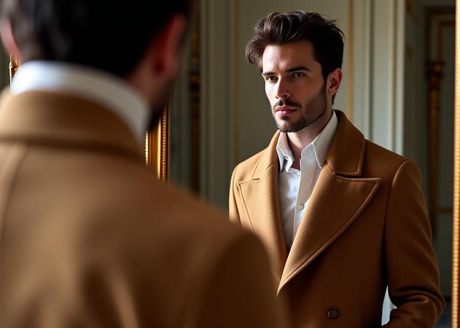 Fitting finale di un cappotto elegante